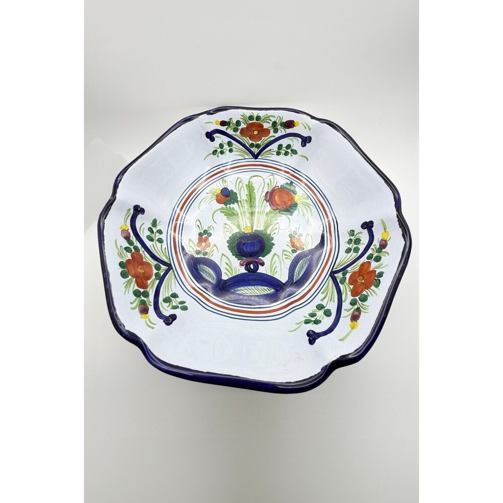 AUTHENTIC VINTAGE ITALIAN MAJOLICA "GAROFANO" (Blue Carnation) SERVING BOWL